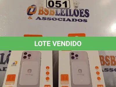 LOTE 051 - 02 CARREGADORES MAGNÉTICOS SEM FIO PORTÁTIL 5000. (NOVO) (NO ESTADO) ATENÇÃO! FAZER A VISITAÇÃO ANTES DE ARREMATAR, NÃO SABEMOS SE FUNCIONA. LEILÃO NÃO TEM GARANTIA E NEM DEVOLUÇÃO, SUJEITO A POSSÍVEIS AVARIAS VISÍVEIS/OCULTAS E/OU AUSÊNCIA DE COMPONENTES.