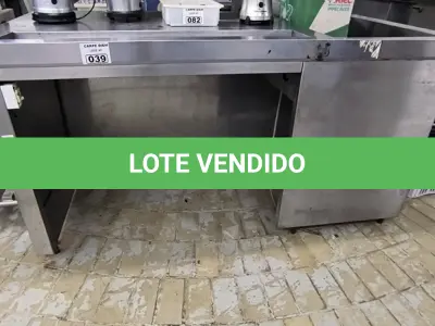 LOTE 039 - BALCÃO DE CHOPE EM INOX. (NO ESTADO, NÃO SABEMOS SE FUNCIONA. LEILÃO NÃO TEM GARANTIA E NEM DEVOLUÇÃO).