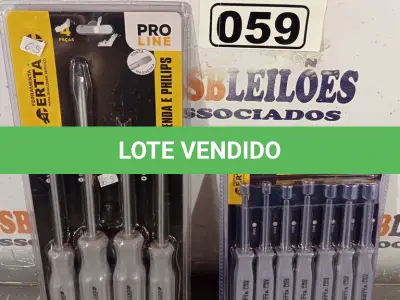 LOTE 059 - 01 KIT DE CHAVE CANHÃO E 01 KIT FENDA E PHILIPS. (NOVO) (NO ESTADO) ATENÇÃO! FAZER A VISITAÇÃO ANTES DE ARREMATAR, NÃO SABEMOS SE FUNCIONA. LEILÃO NÃO TEM GARANTIA E NEM DEVOLUÇÃO, SUJEITO A POSSÍVEIS AVARIAS VISÍVEIS/OCULTAS E/OU AUSÊNCIA DE COMPONENTES.