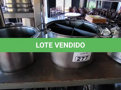 LOTE 277 - PANELA COZINHAR MASSA E PANELA TRAMONTINA FUNDO DUPLO. (NO ESTADO, NÃO SABEMOS SE FUNCIONA. LEILÃO NÃO TEM GARANTIA E NEM DEVOLUÇÃO).