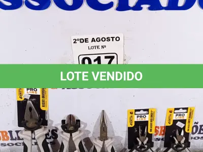 LOTE 017 - 01 LOTE COM 03 ALICATES E 02 MINE ALICATES DIAGONAL 4”. (NOVO) (NO ESTADO) ATENÇÃO! FAZER A VISITAÇÃO ANTES DE ARREMATAR, NÃO SABEMOS SE FUNCIONA. LEILÃO NÃO TEM GARANTIA E NEM DEVOLUÇÃO, SUJEITO A POSSÍVEIS AVARIAS VISÍVEIS/OCULTAS E/OU AUSÊNCIA DE COMPONENTES.