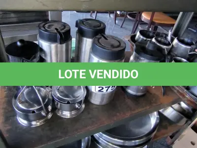 LOTE 275 - PORTA QUEIJO, AQUECEDOR DE LEITE NESPRESSO, PRENSA FRANCESA PARA CAFÉ, BOWLS DE INOX, GARRAFAS TÉRMICAS. (NO ESTADO, NÃO SABEMOS SE FUNCIONA. LEILÃO NÃO TEM GARANTIA E NEM DEVOLUÇÃO).