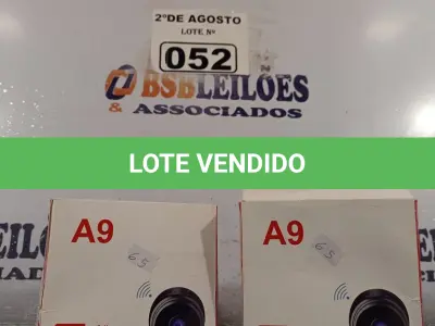 LOTE 052 - 02 CÂMERAS ESPIÃ A9. (NOVO) (NO ESTADO) ATENÇÃO! FAZER A VISITAÇÃO ANTES DE ARREMATAR, NÃO SABEMOS SE FUNCIONA. LEILÃO NÃO TEM GARANTIA E NEM DEVOLUÇÃO, SUJEITO A POSSÍVEIS AVARIAS VISÍVEIS/OCULTAS E/OU AUSÊNCIA DE COMPONENTES.