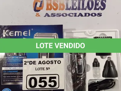 LOTE 055 - 01 BARBEADOR ELÉTRICO 3 EM 1. (NOVO) (NO ESTADO) ATENÇÃO! FAZER A VISITAÇÃO ANTES DE ARREMATAR, NÃO SABEMOS SE FUNCIONA. LEILÃO NÃO TEM GARANTIA E NEM DEVOLUÇÃO, SUJEITO A POSSÍVEIS AVARIAS VISÍVEIS/OCULTAS E/OU AUSÊNCIA DE COMPONENTES.