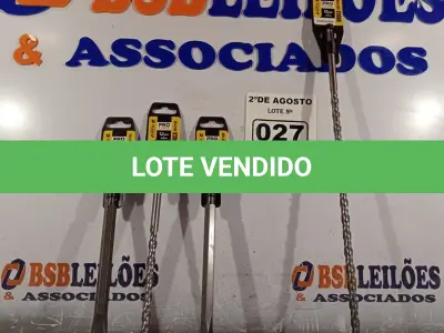 LOTE 027 - 02 BROCAS, SENDO 01 DE 12MMX260MM E 01 DE 12MMX450MM, 01 PONTALETE DE 14MMX250MM E 01 TALHADEIRA DE 20MMX250MM. (NOVO) (NO ESTADO) ATENÇÃO! FAZER A VISITAÇÃO ANTES DE ARREMATAR, NÃO SABEMOS SE FUNCIONA. LEILÃO NÃO TEM GARANTIA E NEM DEVOLUÇÃO, SUJEITO A POSSÍVEIS AVARIAS VISÍVEIS/OCULTAS E/OU AUSÊNCIA DE COMPONENTES.