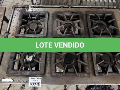 LOTE 074 - FOGÃO 6 BOCAS. (NO ESTADO, NÃO SABEMOS SE FUNCIONA. LEILÃO NÃO TEM GARANTIA E NEM DEVOLUÇÃO).