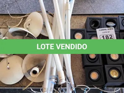 LOTE 182 - LUMINÁRIAS E LÂMPADAS DIVERSAS. (NO ESTADO, NÃO SABEMOS SE FUNCIONA. LEILÃO NÃO TEM GARANTIA E NEM DEVOLUÇÃO).