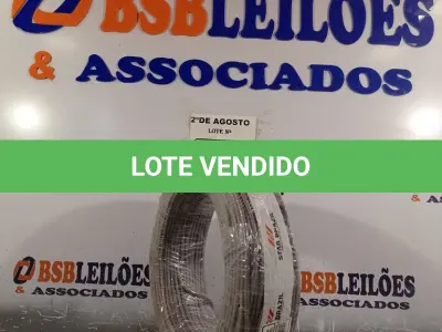 LOTE 140 - 01 CABO FLEXÍVEL DE FIO DE100M 1X4MM² NA COR CINZA. (NOVO) (NO ESTADO) ATENÇÃO! FAZER A VISITAÇÃO ANTES DE ARREMATAR, NÃO SABEMOS SE FUNCIONA. LEILÃO NÃO TEM GARANTIA E NEM DEVOLUÇÃO, SUJEITO A POSSÍVEIS AVARIAS VISÍVEIS/OCULTAS E/OU AUSÊNCIA DE COMPONENTES.