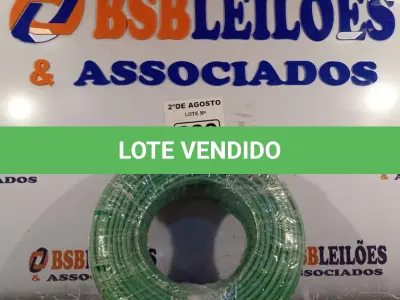 LOTE 330 - 01 CABO FLEXÍVEL DE FIO DE 100M 1X10,00MM² VERDE (NOVO) (NO ESTADO) ATENÇÃO! FAZER A VISITAÇÃO ANTES DE ARREMATAR, NÃO SABEMOS SE FUNCIONA. LEILÃO NÃO TEM GARANTIA E NEM DEVOLUÇÃO, SUJEITO A POSSÍVEIS AVARIAS VISÍVEIS/OCULTAS E/OU AUSÊNCIA DE COMPONENTES.