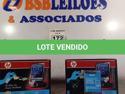 LOTE 172 - 02 IPAQ HP, SENDO 01 MODELO 110 E 01 MODELO 111. (NO ESTADO) ATENÇÃO! FAZER A VISITAÇÃO ANTES DE ARREMATAR, NÃO SABEMOS SE FUNCIONA. LEILÃO NÃO TEM GARANTIA E NEM DEVOLUÇÃO, SUJEITO A POSSÍVEIS AVARIAS VISÍVEIS/OCULTAS E/OU AUSÊNCIA DE COMPONENTES.
