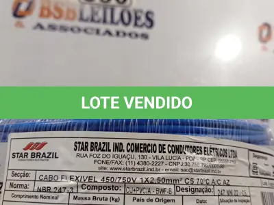 LOTE 350 - 01 CABO FLEXÍVEL DE FIO DE 100M 1X2,50MM² AZUL. (NOVO) (NO ESTADO) ATENÇÃO! FAZER A VISITAÇÃO ANTES DE ARREMATAR, NÃO SABEMOS SE FUNCIONA. LEILÃO NÃO TEM GARANTIA E NEM DEVOLUÇÃO, SUJEITO A POSSÍVEIS AVARIAS VISÍVEIS/OCULTAS E/OU AUSÊNCIA DE COMPONENTES.