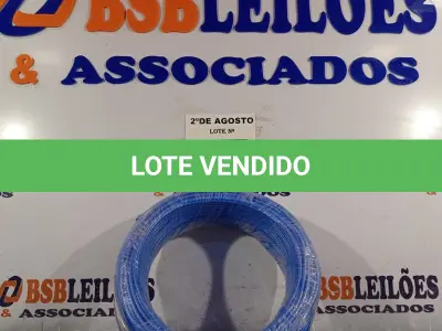 LOTE 240 - 01 CABO FLEXÍVEL DE FIO DE 100M 1X2,50MM² AZUL. (NOVO) (NO ESTADO) ATENÇÃO! FAZER A VISITAÇÃO ANTES DE ARREMATAR, NÃO SABEMOS SE FUNCIONA. LEILÃO NÃO TEM GARANTIA E NEM DEVOLUÇÃO, SUJEITO A POSSÍVEIS AVARIAS VISÍVEIS/OCULTAS E/OU AUSÊNCIA DE COMPONENTES.