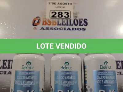 LOTE 283 - 03 SUPLEMENTOS ALIMENTAR DE CÁLCIO MAGNÉSIO ZINCO E VITAMINA D K. (NOVO) (NO ESTADO) ATENÇÃO! FAZER A VISITAÇÃO ANTES DE ARREMATAR, NÃO SABEMOS SE FUNCIONA. LEILÃO NÃO TEM GARANTIA E NEM DEVOLUÇÃO, SUJEITO A POSSÍVEIS AVARIAS VISÍVEIS/OCULTAS E/OU AUSÊNCIA DE COMPONENTES.