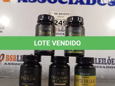 LOTE 249 - 01 LOTE COM 05 SUPLEMENTOS BIOKLEIN. (NOVO) (NO ESTADO) ATENÇÃO! FAZER A VISITAÇÃO ANTES DE ARREMATAR, NÃO SABEMOS SE FUNCIONA. LEILÃO NÃO TEM GARANTIA E NEM DEVOLUÇÃO, SUJEITO A POSSÍVEIS AVARIAS VISÍVEIS/OCULTAS E/OU AUSÊNCIA DE COMPONENTES.