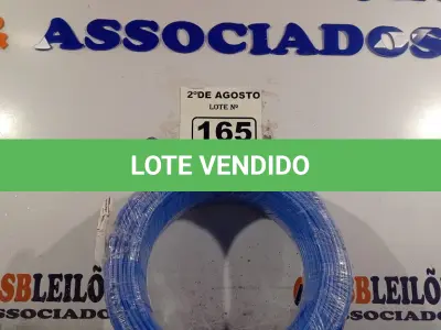 LOTE 165 - 01 CABO FLEXÍVEL DE FIO DE100M 1X2,50MM² NA COR AZUL. (NOVO) (NO ESTADO) ATENÇÃO! FAZER A VISITAÇÃO ANTES DE ARREMATAR, NÃO SABEMOS SE FUNCIONA. LEILÃO NÃO TEM GARANTIA E NEM DEVOLUÇÃO, SUJEITO A POSSÍVEIS AVARIAS VISÍVEIS/OCULTAS E/OU AUSÊNCIA DE COMPONENTES.