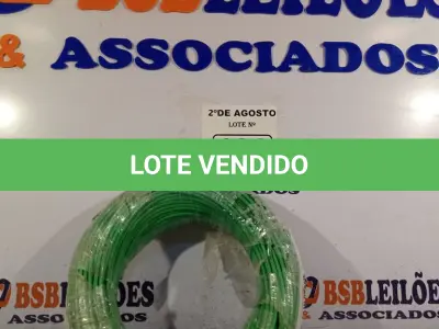 LOTE 190 - 01 CABO FLEXÍVEL DE FIO DE 100M 1X4,00MM² VERDE. (NOVO) (NO ESTADO) ATENÇÃO! FAZER A VISITAÇÃO ANTES DE ARREMATAR, NÃO SABEMOS SE FUNCIONA. LEILÃO NÃO TEM GARANTIA E NEM DEVOLUÇÃO, SUJEITO A POSSÍVEIS AVARIAS VISÍVEIS/OCULTAS E/OU AUSÊNCIA DE COMPONENTES.