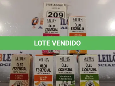 LOTE 209 - 01 LOTE COM 06 ÓLEOS ESSENCIAL. (NO ESTADO) ATENÇÃO! FAZER A VISITAÇÃO ANTES DE ARREMATAR, NÃO SABEMOS SE FUNCIONA. LEILÃO NÃO TEM GARANTIA E NEM DEVOLUÇÃO, SUJEITO A POSSÍVEIS AVARIAS VISÍVEIS/OCULTAS E/OU AUSÊNCIA DE COMPONENTES.