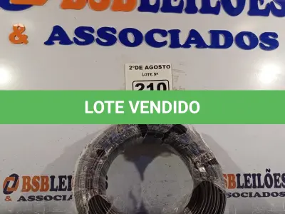 LOTE 210 - 01 CABO FLEXÍVEL DE FIO DE 100M 1X4,00MM² PRETO. (NOVO) (NO ESTADO) ATENÇÃO! FAZER A VISITAÇÃO ANTES DE ARREMATAR, NÃO SABEMOS SE FUNCIONA. LEILÃO NÃO TEM GARANTIA E NEM DEVOLUÇÃO, SUJEITO A POSSÍVEIS AVARIAS VISÍVEIS/OCULTAS E/OU AUSÊNCIA DE COMPONENTES.
