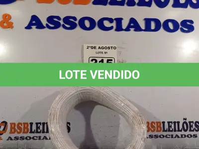 LOTE 215 - 01 CABO FLEXÍVEL DE FIO DE 100M 1X2,50MM² BRANCO. (NOVO) (NO ESTADO) ATENÇÃO! FAZER A VISITAÇÃO ANTES DE ARREMATAR, NÃO SABEMOS SE FUNCIONA. LEILÃO NÃO TEM GARANTIA E NEM DEVOLUÇÃO, SUJEITO A POSSÍVEIS AVARIAS VISÍVEIS/OCULTAS E/OU AUSÊNCIA DE COMPONENTES.