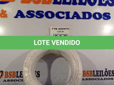 LOTE 205 - 01 CABO FLEXÍVEL DE FIO DE 100M 1X4,00MM² BRANCO. (NOVO) (NO ESTADO) ATENÇÃO! FAZER A VISITAÇÃO ANTES DE ARREMATAR, NÃO SABEMOS SE FUNCIONA. LEILÃO NÃO TEM GARANTIA E NEM DEVOLUÇÃO, SUJEITO A POSSÍVEIS AVARIAS VISÍVEIS/OCULTAS E/OU AUSÊNCIA DE COMPONENTES.