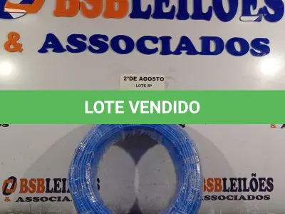 LOTE 195 - 01 CABO FLEXÍVEL DE FIO DE 100M 1X4,00MM² AZUL. (NOVO) (NO ESTADO) ATENÇÃO! FAZER A VISITAÇÃO ANTES DE ARREMATAR, NÃO SABEMOS SE FUNCIONA. LEILÃO NÃO TEM GARANTIA E NEM DEVOLUÇÃO, SUJEITO A POSSÍVEIS AVARIAS VISÍVEIS/OCULTAS E/OU AUSÊNCIA DE COMPONENTES.