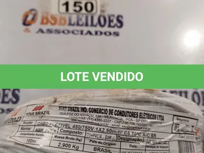LOTE 150 - 01 CABO FLEXÍVEL DE FIO DE100M 1X2,5MM² NA COR BRANCA. (NOVO) (NO ESTADO) ATENÇÃO! FAZER A VISITAÇÃO ANTES DE ARREMATAR, NÃO SABEMOS SE FUNCIONA. LEILÃO NÃO TEM GARANTIA E NEM DEVOLUÇÃO, SUJEITO A POSSÍVEIS AVARIAS VISÍVEIS/OCULTAS E/OU AUSÊNCIA DE COMPONENTES.