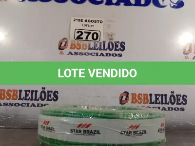 LOTE 270 - 01 CABO FLEXÍVEL DE FIO DE 100M 1X4,00MM² VERDE. (NOVO) (NO ESTADO) ATENÇÃO! FAZER A VISITAÇÃO ANTES DE ARREMATAR, NÃO SABEMOS SE FUNCIONA. LEILÃO NÃO TEM GARANTIA E NEM DEVOLUÇÃO, SUJEITO A POSSÍVEIS AVARIAS VISÍVEIS/OCULTAS E/OU AUSÊNCIA DE COMPONENTES.