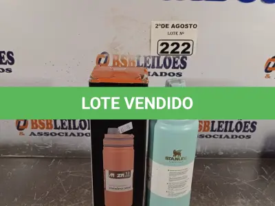 LOTE 222 - 01 GARRAFA TÉRMICA DE 800ML. (NOVO) (NO ESTADO) ATENÇÃO! FAZER A VISITAÇÃO ANTES DE ARREMATAR, NÃO SABEMOS SE FUNCIONA. LEILÃO NÃO TEM GARANTIA E NEM DEVOLUÇÃO, SUJEITO A POSSÍVEIS AVARIAS VISÍVEIS/OCULTAS E/OU AUSÊNCIA DE COMPONENTES.