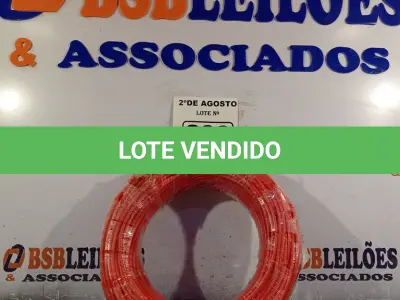 LOTE 230 - 01 CABO FLEXÍVEL DE FIO DE 100M 1X4,00MM² VERMELHO. (NOVO) (NO ESTADO) ATENÇÃO! FAZER A VISITAÇÃO ANTES DE ARREMATAR, NÃO SABEMOS SE FUNCIONA. LEILÃO NÃO TEM GARANTIA E NEM DEVOLUÇÃO, SUJEITO A POSSÍVEIS AVARIAS VISÍVEIS/OCULTAS E/OU AUSÊNCIA DE COMPONENTES.