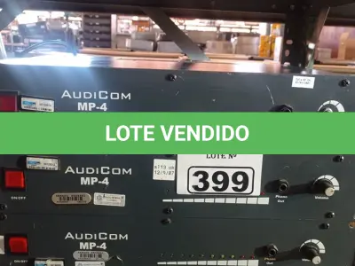 LOTE 399 - 03 AMPLIFICADORES AUDICOM MP-4. (NO ESTADO) ATENÇÃO! FAZER A VISITAÇÃO ANTES DE ARREMATAR, NÃO SABEMOS SE FUNCIONA. LEILÃO NÃO TEM GARANTIA E NEM DEVOLUÇÃO, SUJEITO A POSSÍVEIS AVARIAS VISÍVEIS/OCULTAS E/OU AUSÊNCIA DE COMPONENTES.