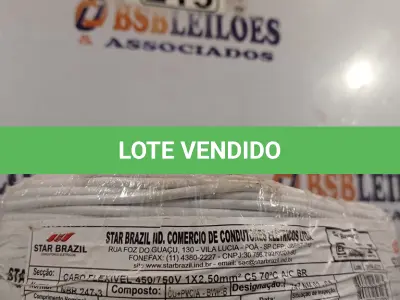 LOTE 215 - 01 CABO FLEXÍVEL DE FIO DE 100M 1X2,50MM² BRANCO. (NOVO) (NO ESTADO) ATENÇÃO! FAZER A VISITAÇÃO ANTES DE ARREMATAR, NÃO SABEMOS SE FUNCIONA. LEILÃO NÃO TEM GARANTIA E NEM DEVOLUÇÃO, SUJEITO A POSSÍVEIS AVARIAS VISÍVEIS/OCULTAS E/OU AUSÊNCIA DE COMPONENTES.