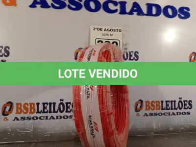 LOTE 230 - 01 CABO FLEXÍVEL DE FIO DE 100M 1X4,00MM² VERMELHO. (NOVO) (NO ESTADO) ATENÇÃO! FAZER A VISITAÇÃO ANTES DE ARREMATAR, NÃO SABEMOS SE FUNCIONA. LEILÃO NÃO TEM GARANTIA E NEM DEVOLUÇÃO, SUJEITO A POSSÍVEIS AVARIAS VISÍVEIS/OCULTAS E/OU AUSÊNCIA DE COMPONENTES.