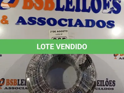 LOTE 265 - 01 CABO FLEXÍVEL DE FIO DE 100M 1X10,00MM² PRETO. (NOVO) (NO ESTADO) ATENÇÃO! FAZER A VISITAÇÃO ANTES DE ARREMATAR, NÃO SABEMOS SE FUNCIONA. LEILÃO NÃO TEM GARANTIA E NEM DEVOLUÇÃO, SUJEITO A POSSÍVEIS AVARIAS VISÍVEIS/OCULTAS E/OU AUSÊNCIA DE COMPONENTES.