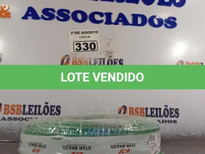 LOTE 330 - 01 CABO FLEXÍVEL DE FIO DE 100M 1X10,00MM² VERDE (NOVO) (NO ESTADO) ATENÇÃO! FAZER A VISITAÇÃO ANTES DE ARREMATAR, NÃO SABEMOS SE FUNCIONA. LEILÃO NÃO TEM GARANTIA E NEM DEVOLUÇÃO, SUJEITO A POSSÍVEIS AVARIAS VISÍVEIS/OCULTAS E/OU AUSÊNCIA DE COMPONENTES.