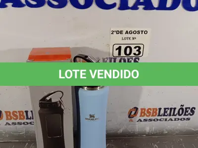 LOTE 103 - 01 GARRAFA TÉRMICA 750ML. (NOVO) (NO ESTADO) ATENÇÃO! FAZER A VISITAÇÃO ANTES DE ARREMATAR, NÃO SABEMOS SE FUNCIONA. LEILÃO NÃO TEM GARANTIA E NEM DEVOLUÇÃO, SUJEITO A POSSÍVEIS AVARIAS VISÍVEIS/OCULTAS E/OU AUSÊNCIA DE COMPONENTES.
