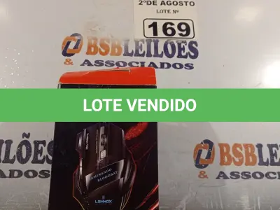 LOTE 169 - 01 MOUSE GAMER. (NOVO) (NO ESTADO) ATENÇÃO! FAZER A VISITAÇÃO ANTES DE ARREMATAR, NÃO SABEMOS SE FUNCIONA. LEILÃO NÃO TEM GARANTIA E NEM DEVOLUÇÃO, SUJEITO A POSSÍVEIS AVARIAS VISÍVEIS/OCULTAS E/OU AUSÊNCIA DE COMPONENTES.