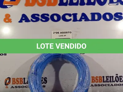 LOTE 180 - 01 CABO FLEXÍVEL DE FIO DE 100M 1X4,00MM² NA COR AZUL. (NOVO) (NO ESTADO) ATENÇÃO! FAZER A VISITAÇÃO ANTES DE ARREMATAR, NÃO SABEMOS SE FUNCIONA. LEILÃO NÃO TEM GARANTIA E NEM DEVOLUÇÃO, SUJEITO A POSSÍVEIS AVARIAS VISÍVEIS/OCULTAS E/OU AUSÊNCIA DE COMPONENTES.