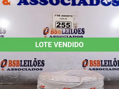 LOTE 255 - 01 CABO FLEXÍVEL DE FIO DE 100M 1X2,50MM² BRANCO. (NOVO) (NO ESTADO) ATENÇÃO! FAZER A VISITAÇÃO ANTES DE ARREMATAR, NÃO SABEMOS SE FUNCIONA. LEILÃO NÃO TEM GARANTIA E NEM DEVOLUÇÃO, SUJEITO A POSSÍVEIS AVARIAS VISÍVEIS/OCULTAS E/OU AUSÊNCIA DE COMPONENTES.