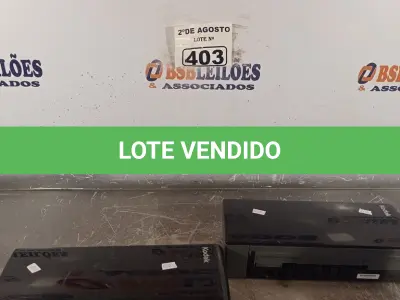 LOTE 403 - 02 SCANER MARCAS KODAK MODELO SCANMATE I940. (NO ESTADO) ATENÇÃO! FAZER A VISITAÇÃO ANTES DE ARREMATAR, NÃO SABEMOS SE FUNCIONA. LEILÃO NÃO TEM GARANTIA E NEM DEVOLUÇÃO, SUJEITO A POSSÍVEIS AVARIAS VISÍVEIS/OCULTAS E/OU AUSÊNCIA DE COMPONENTES.