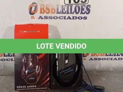 LOTE 163 - 01 MOUSE GAMER. (NOVO) (NO ESTADO) ATENÇÃO! FAZER A VISITAÇÃO ANTES DE ARREMATAR, NÃO SABEMOS SE FUNCIONA. LEILÃO NÃO TEM GARANTIA E NEM DEVOLUÇÃO, SUJEITO A POSSÍVEIS AVARIAS VISÍVEIS/OCULTAS E/OU AUSÊNCIA DE COMPONENTES.