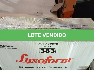 LOTE 383 - 12 LITROS DE LYSOFORM. (NO ESTADO) ATENÇÃO! FAZER A VISITAÇÃO ANTES DE ARREMATAR, NÃO SABEMOS SE FUNCIONA. LEILÃO NÃO TEM GARANTIA E NEM DEVOLUÇÃO, SUJEITO A POSSÍVEIS AVARIAS VISÍVEIS/OCULTAS E/OU AUSÊNCIA DE COMPONENTES.