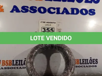LOTE 355 - 01 CABO FLEXÍVEL DE FIO DE 100M 1X2,50MM² PRETO. (NOVO) (NO ESTADO) ATENÇÃO! FAZER A VISITAÇÃO ANTES DE ARREMATAR, NÃO SABEMOS SE FUNCIONA. LEILÃO NÃO TEM GARANTIA E NEM DEVOLUÇÃO, SUJEITO A POSSÍVEIS AVARIAS VISÍVEIS/OCULTAS E/OU AUSÊNCIA DE COMPONENTES.