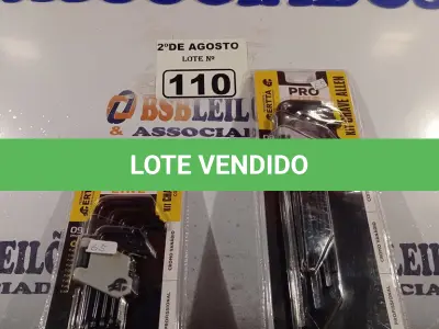 LOTE 110 - 01 KIT CHAVE COM SUPORTE CROMO VANÁDIA LONGA 09 PEÇAS E 01 KIT CHAVE COM SUPORTE 09 PEÇAS PROFISSIONAL CROMO VANÁDIO. (NOVO) (NO ESTADO) ATENÇÃO! FAZER A VISITAÇÃO ANTES DE ARREMATAR, NÃO SABEMOS SE FUNCIONA. LEILÃO NÃO TEM GARANTIA E NEM DEVOLUÇÃO, SUJEITO A POSSÍVEIS AVARIAS VISÍVEIS/OCULTAS E/OU AUSÊNCIA DE COMPONENTES.