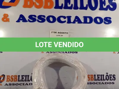 LOTE 255 - 01 CABO FLEXÍVEL DE FIO DE 100M 1X2,50MM² BRANCO. (NOVO) (NO ESTADO) ATENÇÃO! FAZER A VISITAÇÃO ANTES DE ARREMATAR, NÃO SABEMOS SE FUNCIONA. LEILÃO NÃO TEM GARANTIA E NEM DEVOLUÇÃO, SUJEITO A POSSÍVEIS AVARIAS VISÍVEIS/OCULTAS E/OU AUSÊNCIA DE COMPONENTES.