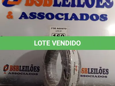 LOTE 160 - 01 CABO FLEXÍVEL DE FIO DE100M 1X4MM² NA COR CINZA. (NOVO) (NO ESTADO) ATENÇÃO! FAZER A VISITAÇÃO ANTES DE ARREMATAR, NÃO SABEMOS SE FUNCIONA. LEILÃO NÃO TEM GARANTIA E NEM DEVOLUÇÃO, SUJEITO A POSSÍVEIS AVARIAS VISÍVEIS/OCULTAS E/OU AUSÊNCIA DE COMPONENTES.