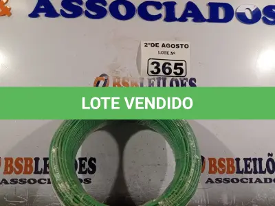 LOTE 365 - 01 CABO FLEXÍVEL DE FIO DE 100M 1X2,50MM² VERDE. (NOVO) (NO ESTADO) ATENÇÃO! FAZER A VISITAÇÃO ANTES DE ARREMATAR, NÃO SABEMOS SE FUNCIONA. LEILÃO NÃO TEM GARANTIA E NEM DEVOLUÇÃO, SUJEITO A POSSÍVEIS AVARIAS VISÍVEIS/OCULTAS E/OU AUSÊNCIA DE COMPONENTES.