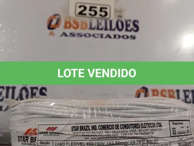 LOTE 255 - 01 CABO FLEXÍVEL DE FIO DE 100M 1X2,50MM² BRANCO. (NOVO) (NO ESTADO) ATENÇÃO! FAZER A VISITAÇÃO ANTES DE ARREMATAR, NÃO SABEMOS SE FUNCIONA. LEILÃO NÃO TEM GARANTIA E NEM DEVOLUÇÃO, SUJEITO A POSSÍVEIS AVARIAS VISÍVEIS/OCULTAS E/OU AUSÊNCIA DE COMPONENTES.
