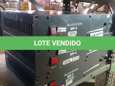 LOTE 399 - 03 AMPLIFICADORES AUDICOM MP-4. (NO ESTADO) ATENÇÃO! FAZER A VISITAÇÃO ANTES DE ARREMATAR, NÃO SABEMOS SE FUNCIONA. LEILÃO NÃO TEM GARANTIA E NEM DEVOLUÇÃO, SUJEITO A POSSÍVEIS AVARIAS VISÍVEIS/OCULTAS E/OU AUSÊNCIA DE COMPONENTES.