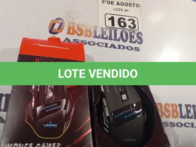LOTE 163 - 01 MOUSE GAMER. (NOVO) (NO ESTADO) ATENÇÃO! FAZER A VISITAÇÃO ANTES DE ARREMATAR, NÃO SABEMOS SE FUNCIONA. LEILÃO NÃO TEM GARANTIA E NEM DEVOLUÇÃO, SUJEITO A POSSÍVEIS AVARIAS VISÍVEIS/OCULTAS E/OU AUSÊNCIA DE COMPONENTES.