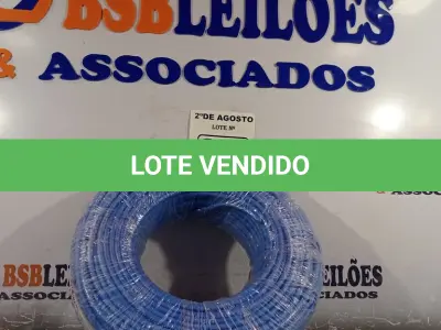 LOTE 360 - 01 CABO FLEXÍVEL DE FIO DE 100M 1X10,00MM² AZUL. (NOVO) (NO ESTADO) ATENÇÃO! FAZER A VISITAÇÃO ANTES DE ARREMATAR, NÃO SABEMOS SE FUNCIONA. LEILÃO NÃO TEM GARANTIA E NEM DEVOLUÇÃO, SUJEITO A POSSÍVEIS AVARIAS VISÍVEIS/OCULTAS E/OU AUSÊNCIA DE COMPONENTES.